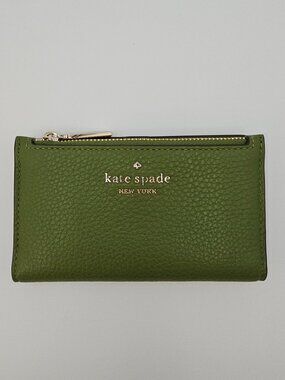 Kate Spade New York Leila Small Compact Bifold Zipper Wallet Leather - Green